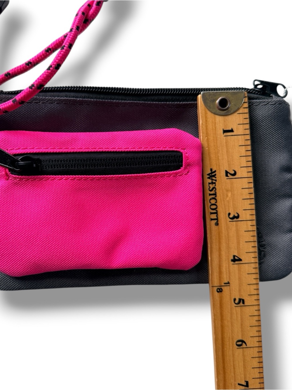 Free People Movement Half Time Double Pouch in Neon Punch Pink Gray NWT - Picture 4 of 6